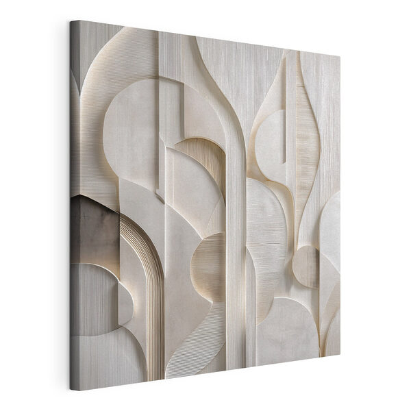 Cuadros Cuadros Pared blanca con líneas curvas y curvas (SKU: s49887)
